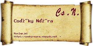 Csáky Nóra névjegykártya