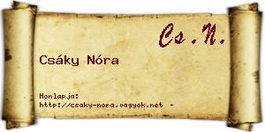Csáky Nóra névjegykártya